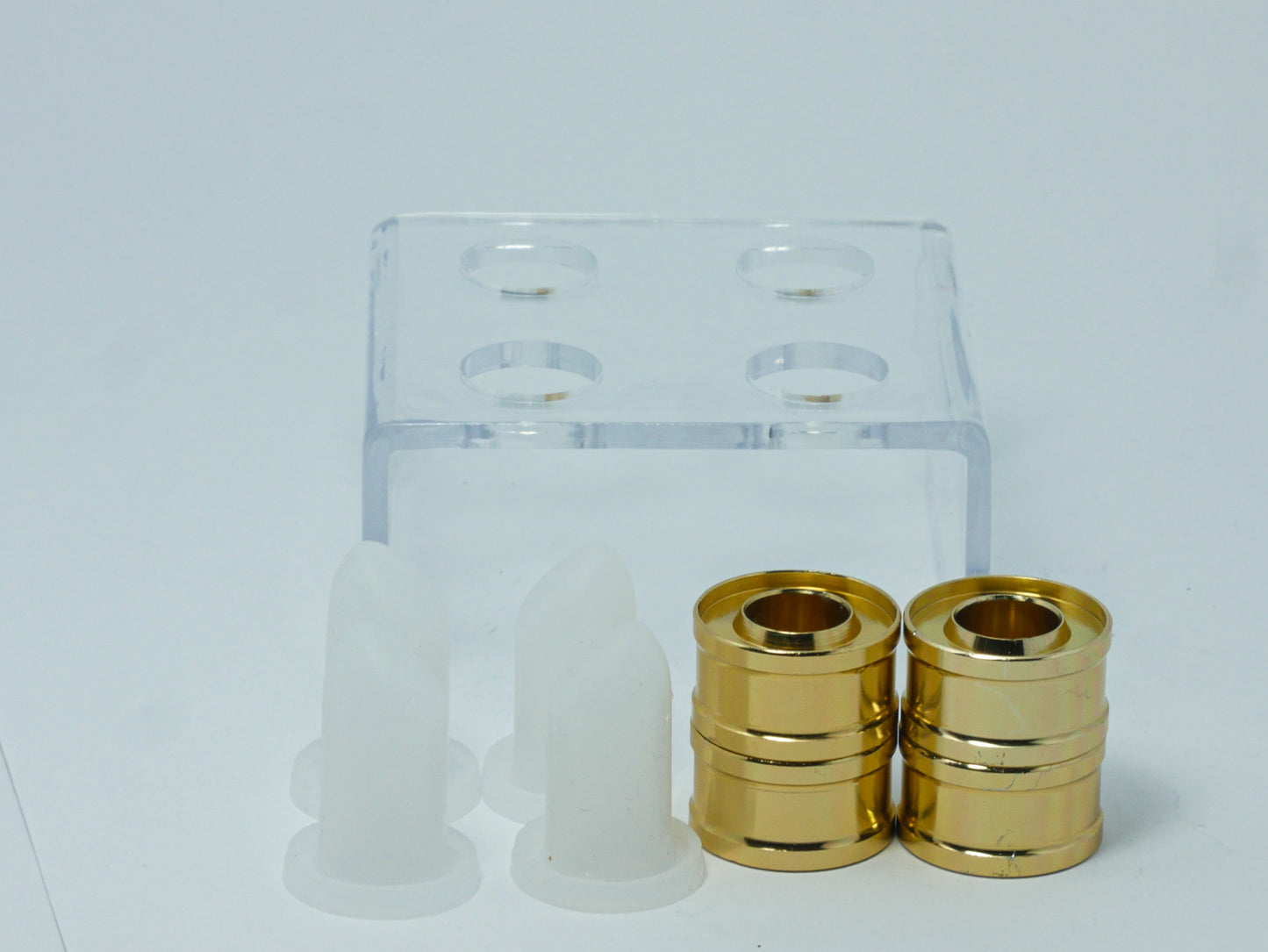 Molde de silicón para rellena lápiz labial con soporte y anillos de aluminio
