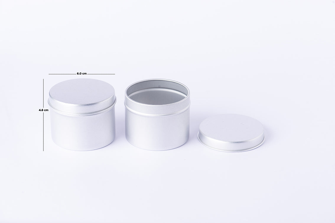 Lata 60 ml. Color plata tapa flip lid