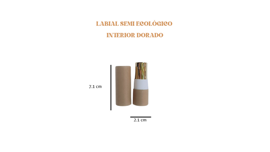 Envase Para Labial Semi Ecológico 5gr (vacío) 1pza  ( café interior dorado)